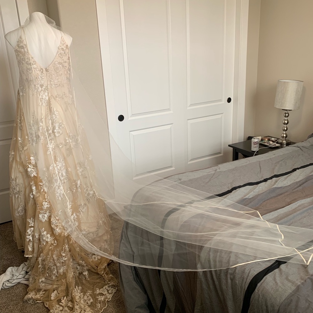 Jennifer Leigh Ivory Chapel Length Veil